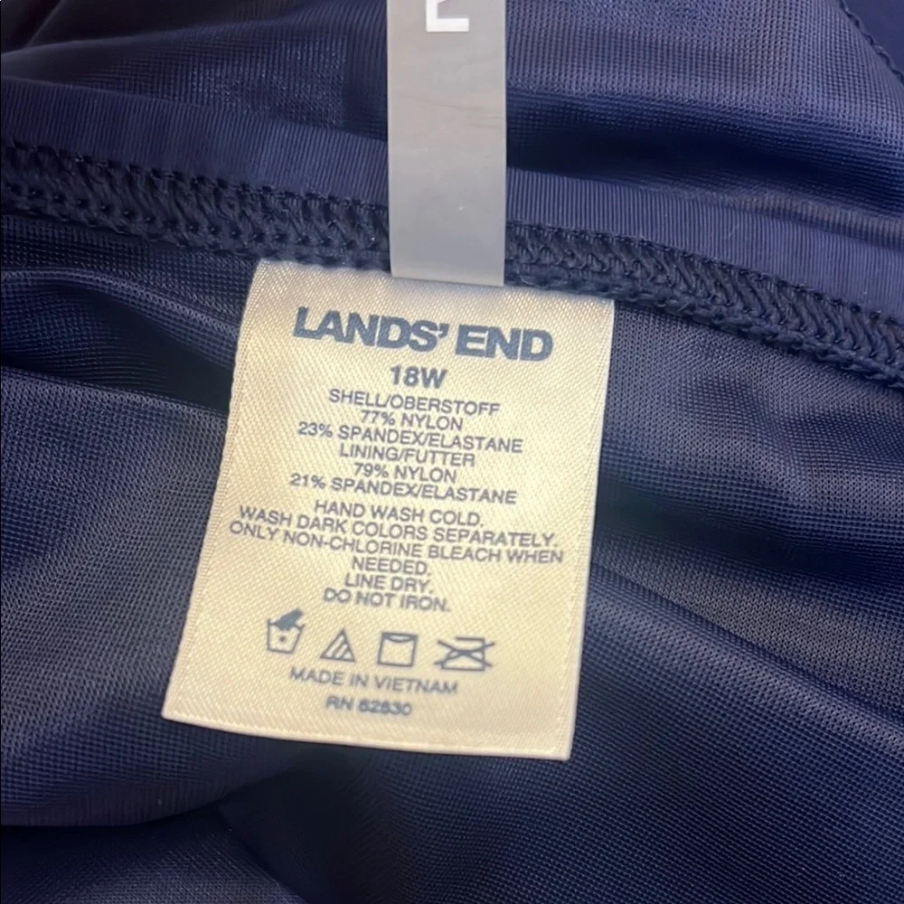 Lands' End Women's Plus Size Tummy Control Swim Skirt Size 18W‎